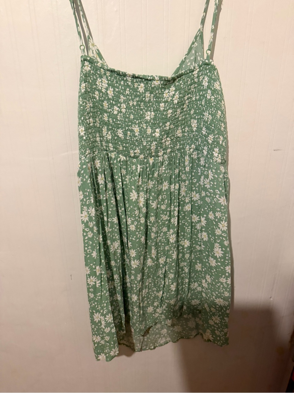 Aerie Green Floral Spaghetti-Strap Dress XXL - Picture 3 of 4